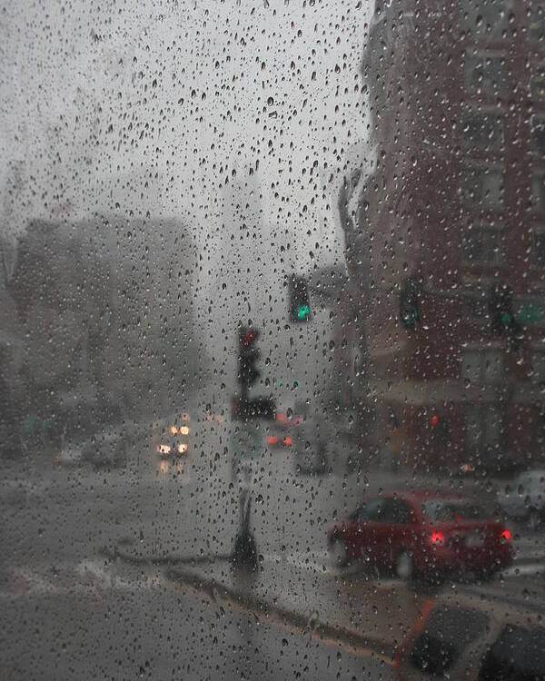 Cityscape Poster featuring the photograph Rainy Days in Boston by Julie Lueders 