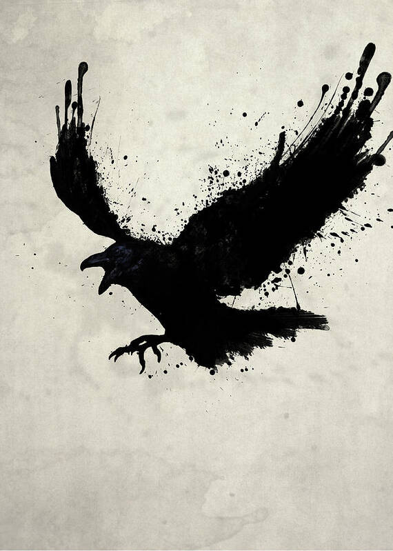 Raven Poster featuring the digital art Raven by Nicklas Gustafsson