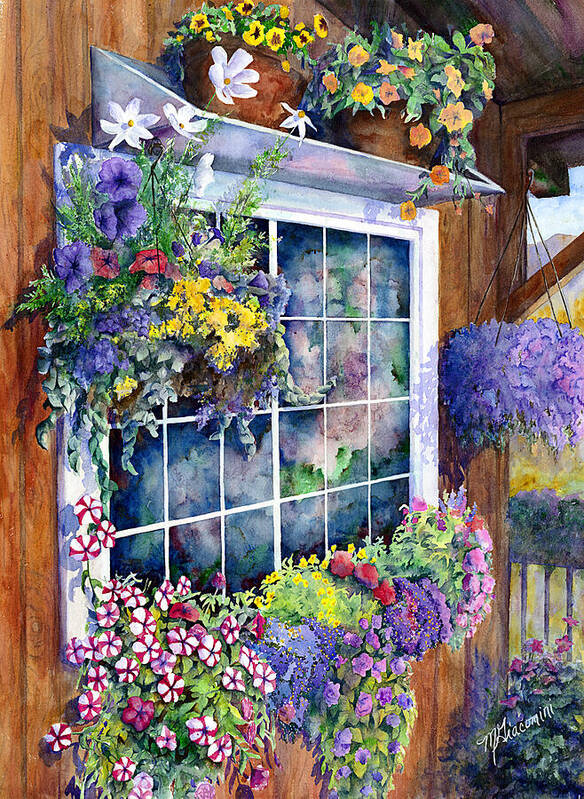 Watercolor Poster featuring the painting Reflections of Breckenridge by Mary Giacomini