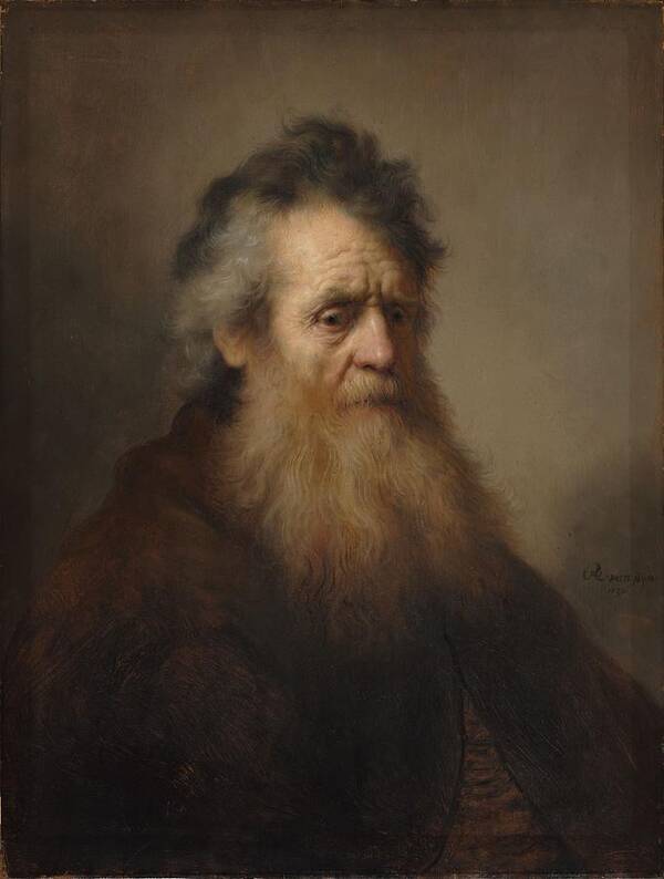 Rembrandt Bearded Old Man Poster featuring the painting Rembrandt Bearded old man by MotionAge Designs
