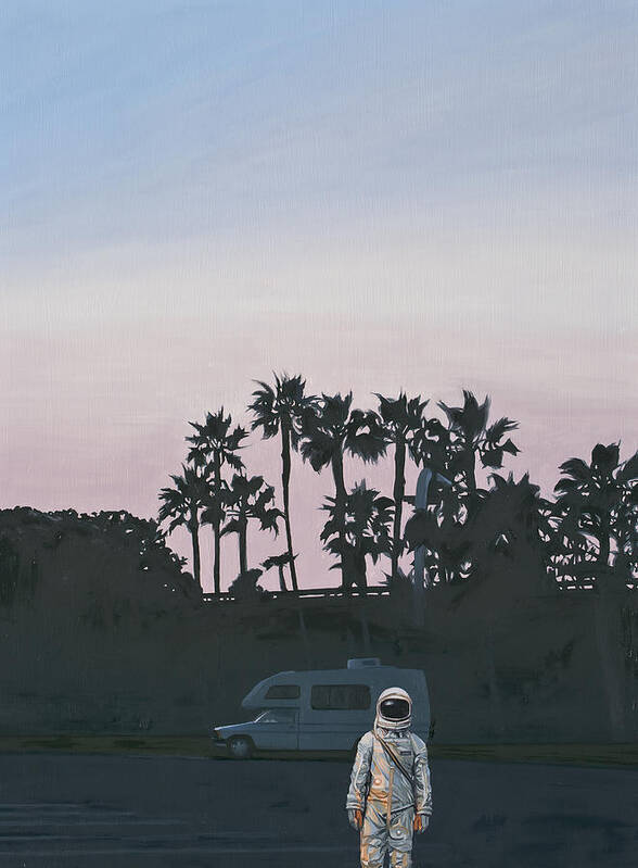 Astronaut Poster featuring the painting RV Dusk by Scott Listfield