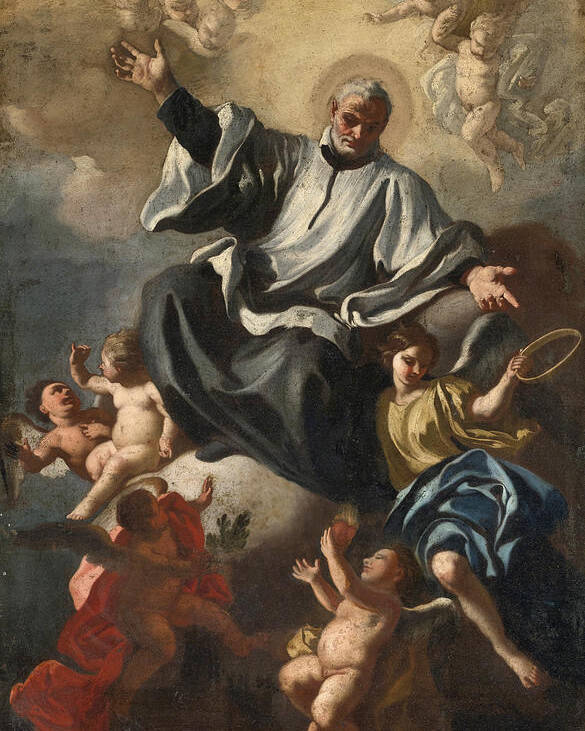 Francesco De Mura Poster featuring the painting San Filippo Neri in Glory by Francesco de Mura