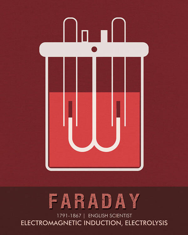 Faraday Poster featuring the mixed media Science Posters - Michael Faraday - Physicist, Chemist by Studio Grafiikka
