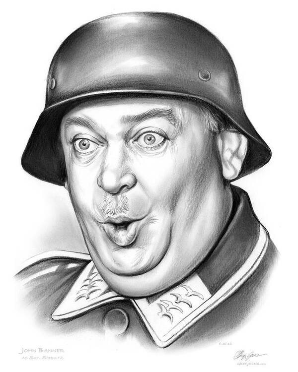 Sgt. Schultz Poster featuring the drawing Sgt Schultz by Greg Joens