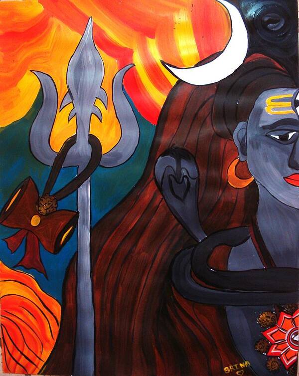Shiva - Rudra Swaroop Poster by Brinda Khamar - Fine Art America