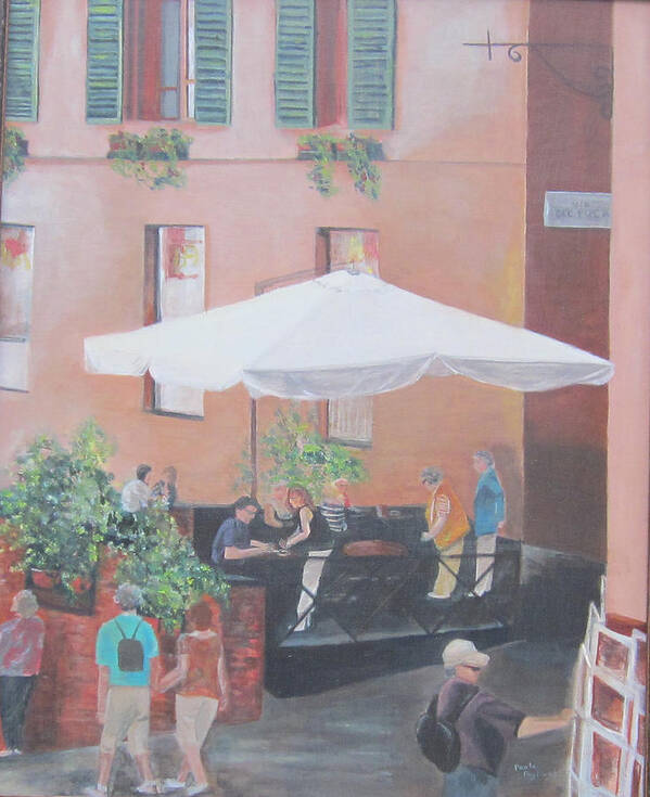 Acrylic Painting On Board Poster featuring the painting Siena by Paula Pagliughi