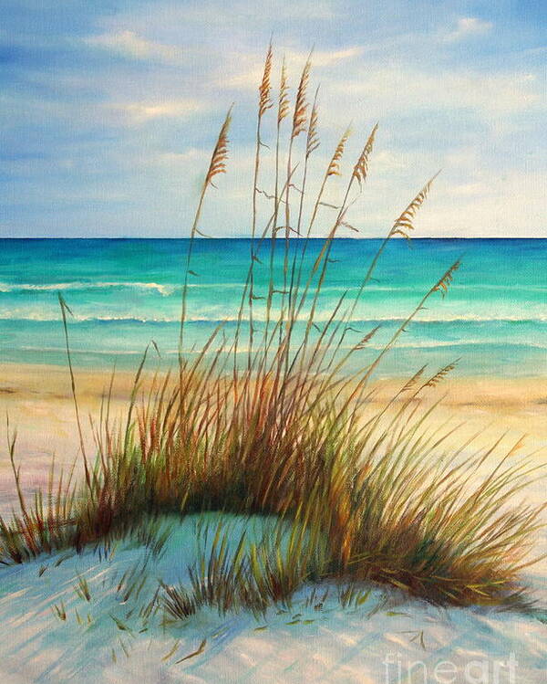 Siesta Key Beach Poster featuring the painting Siesta Key Beach Dunes by Gabriela Valencia