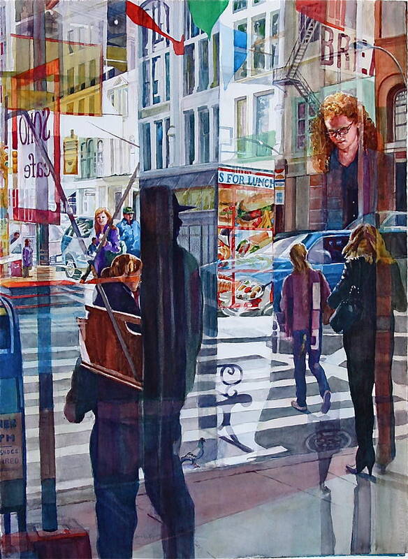 Street Scene Poster featuring the painting SoHo by Carolyn Epperly