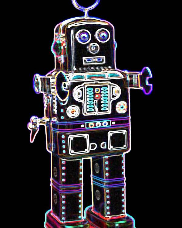 Robot Poster featuring the digital art Spaceman Robot by DB Artist