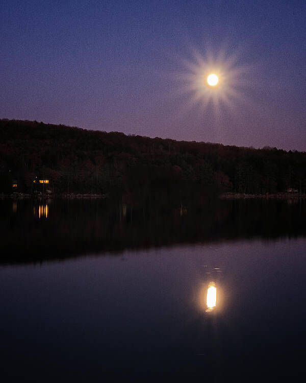 Spofford Lake New Hampshire Poster featuring the photograph Spofford Super Moon by Tom Singleton
