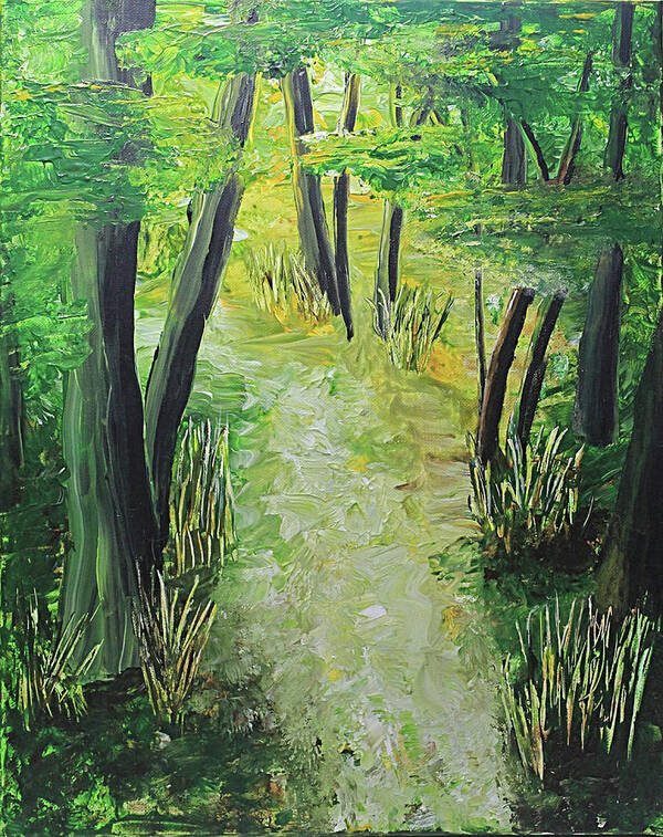 Earth Day Poster featuring the painting Spring Path by April Burton