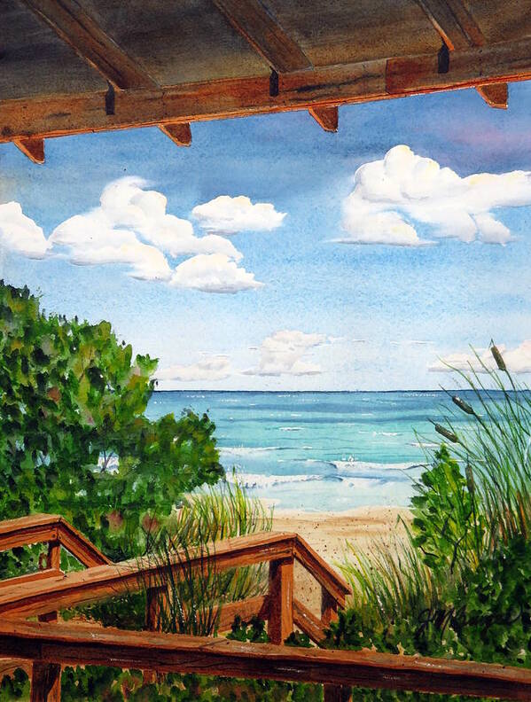 Beach Poster featuring the painting St. Lucie's Beach by Joseph Burger