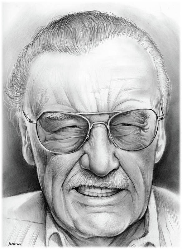 Stan Lee Poster featuring the drawing Stan Lee by Greg Joens