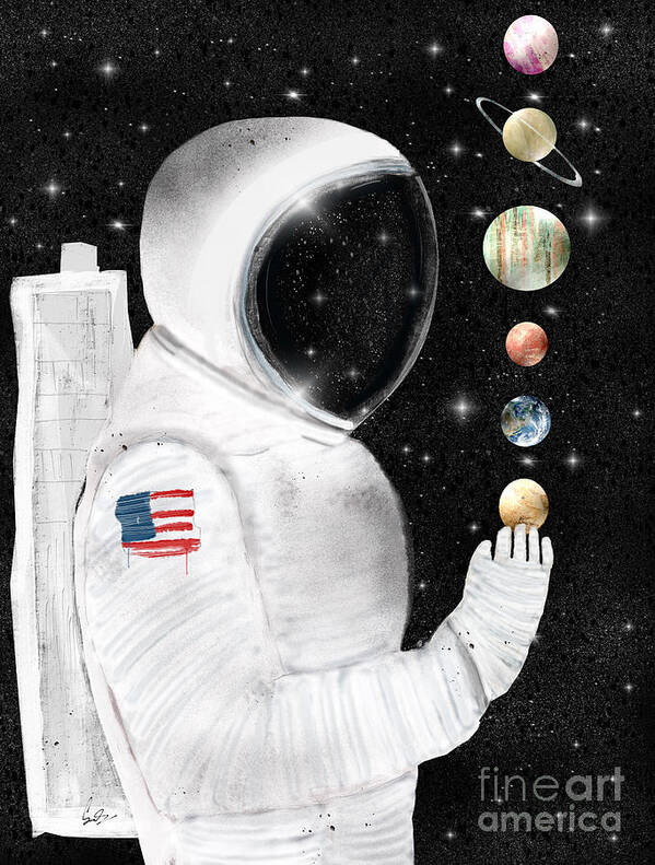 Space Poster featuring the painting Star Man by Bri Buckley