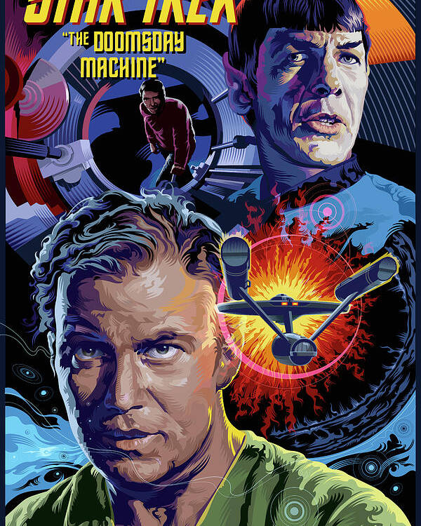 Sci-fi Portrait Collection Poster featuring the digital art Star Trek Doomsday Machine by Garth Glazier
