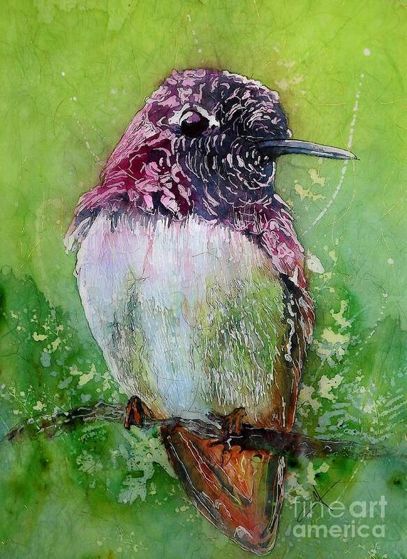 Hummingbird Poster featuring the mixed media Still for a Moment II by Carol Losinski Naylor