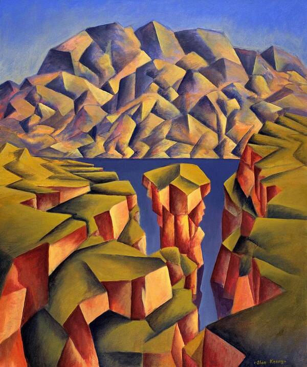 Landscape Poster featuring the painting Structured landscape by Alan Kenny