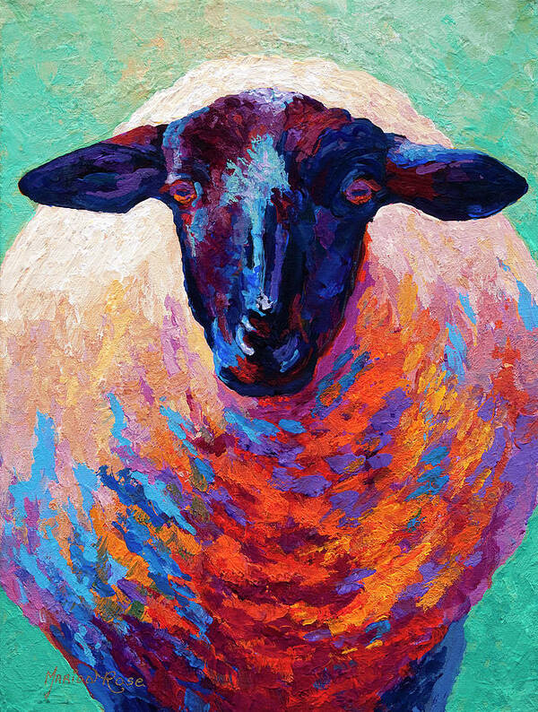 Suffolk Poster featuring the painting Suffolk Ewe by Marion Rose