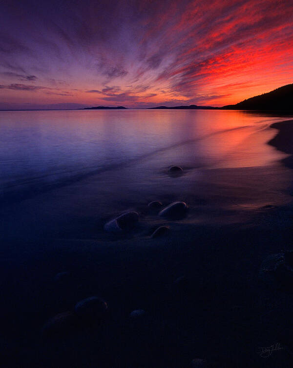 Lake Superior Poster featuring the photograph Summer Sunset    by Doug Gibbons