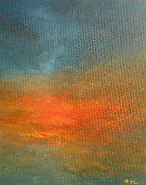 Abstract Poster featuring the painting Sundown by Jane See
