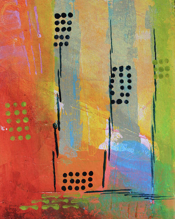 Abstract Poster featuring the mixed media Sunset Park by April Burton