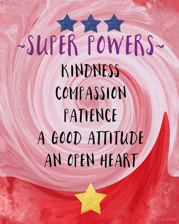 Inspirational Poster featuring the painting Super Powers- Inspirational Art by Linda Woods by Linda Woods