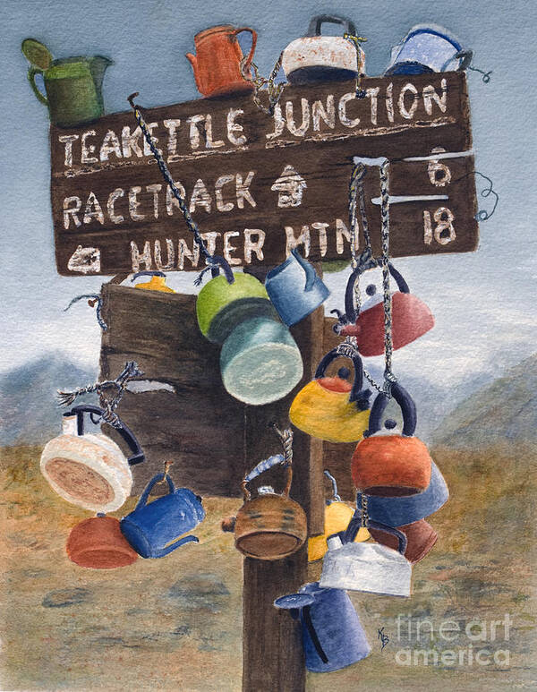 Teakettle Poster featuring the painting Teakettle Junction by Karen Fleschler