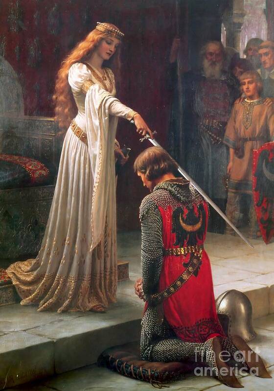 Edmund Blair Leighton Poster featuring the painting The Accolade by MotionAge Designs