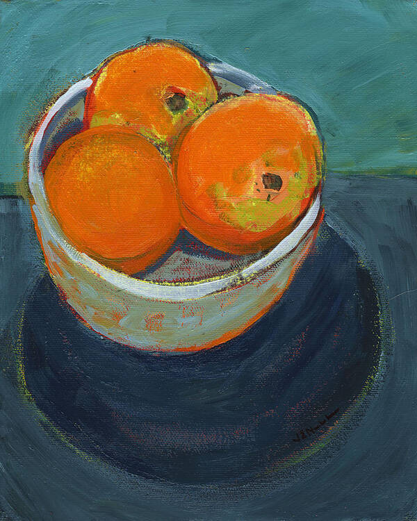 Orange Poster featuring the painting The Community Bowl Project by Jennifer Lommers