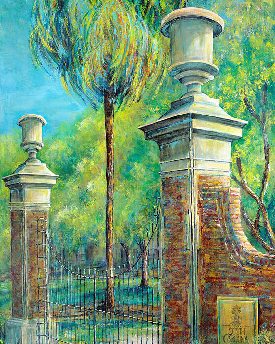 University Of South Carolina Poster featuring the painting The Gates of the Horseshoe I by Lindsey Fisher