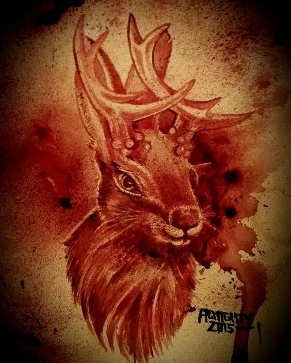 Jackalope Poster featuring the painting The Jackalope by Ryan Almighty