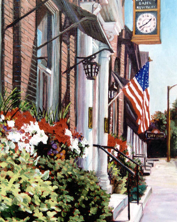 Historic Town Poster featuring the painting The Old Clock by Marie Witte