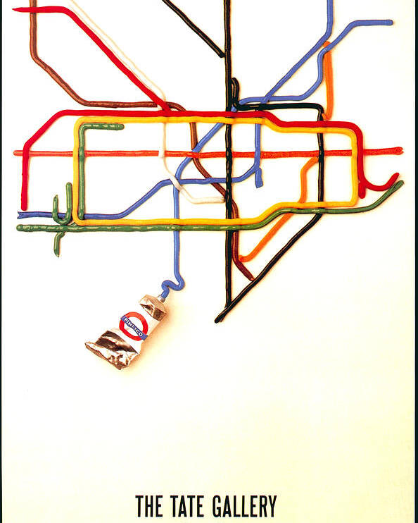 Tate Gallery Poster featuring the mixed media The Tate Gallery - National Galleries and Museums - London Underground - Retro travel Poster by Studio Grafiikka