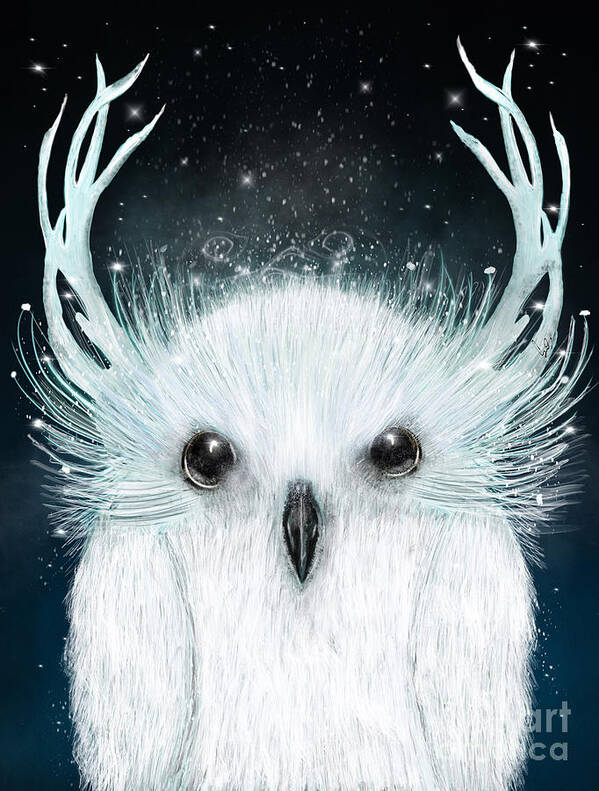 Owls Poster featuring the painting The White Owl by Bri Buckley