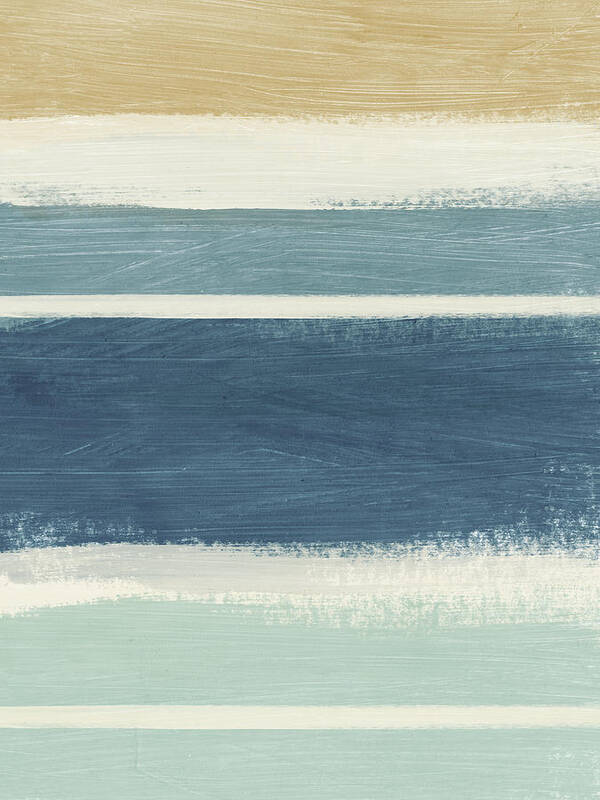 Stripes Poster featuring the painting Tranquil Stripes- Art by Linda Woods by Linda Woods