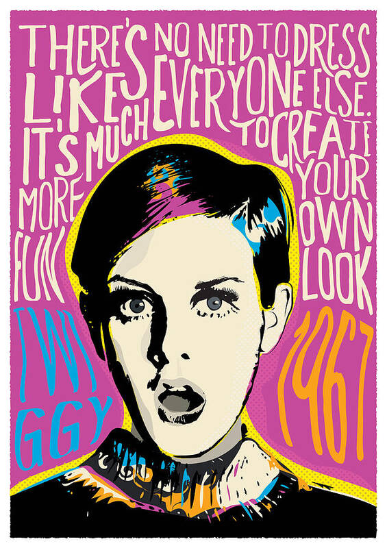 Twiggy Pop  Art  Portrait Poster  by BONB Creative