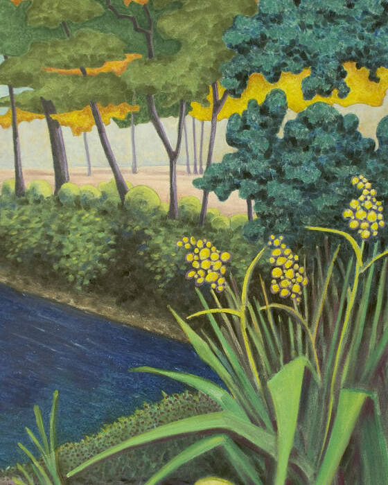 Farm Poster featuring the pastel Twin Mill Farm Creek by Michele Fritz