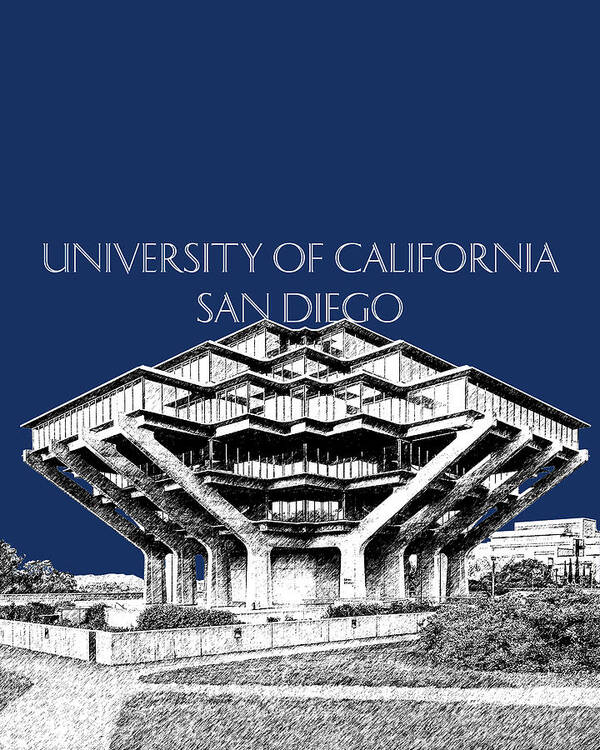 University Of California San Diego Poster featuring the digital art UC San Diego Navy Blue by DB Artist