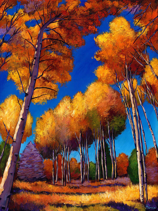 Autumn Aspen Poster featuring the painting Up and Away by Johnathan Harris
