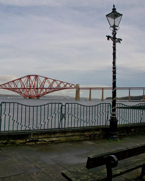 Forth Rail Bridge Poster featuring the photograph View at the Forth rail bridge from High Street in South Queensferry by Elena Perelman