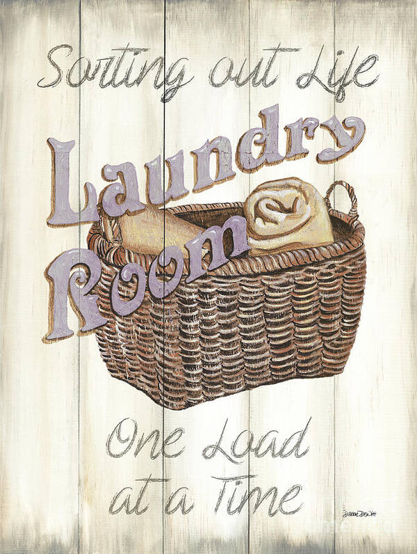 Laundry Poster featuring the painting Vintage Laundry Room 2 by Debbie DeWitt