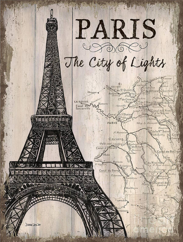 Paris Poster featuring the painting Vintage Travel Poster Paris by Debbie DeWitt