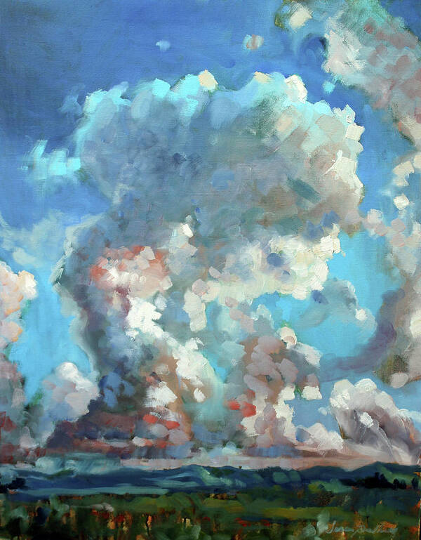 Cumulus Clouds Poster featuring the painting Virginia Sky by Susan Bradbury