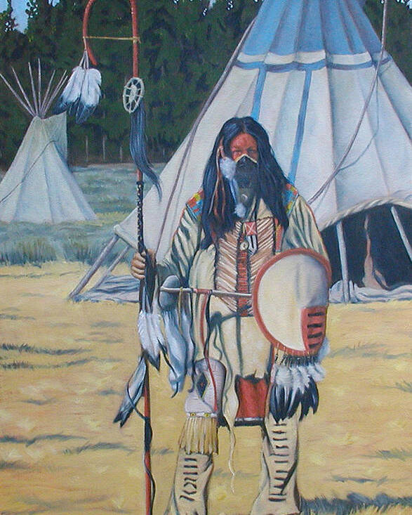 Oil Poster featuring the painting Warrior by Todd Cooper