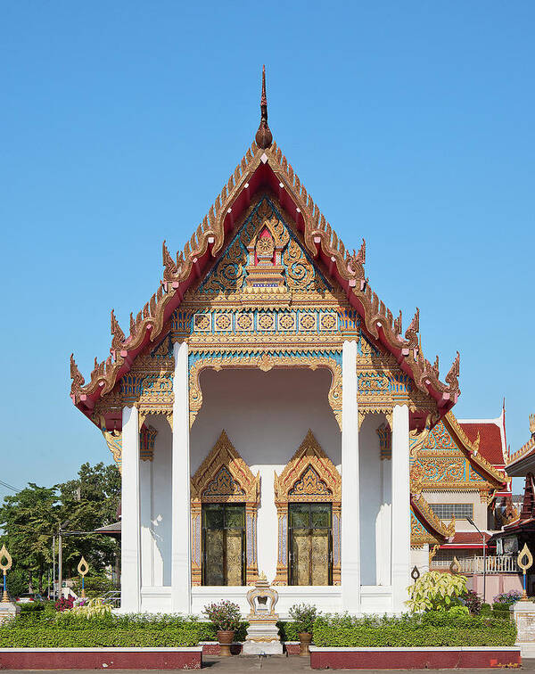 Scenic Poster featuring the photograph Wat Bangphratoonnok Phra Ubosot DTHB0556 by Gerry Gantt