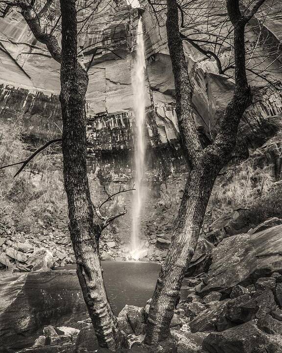 Springdale Poster featuring the photograph Waterfall at Upper Emerald Pool by Owen Weber