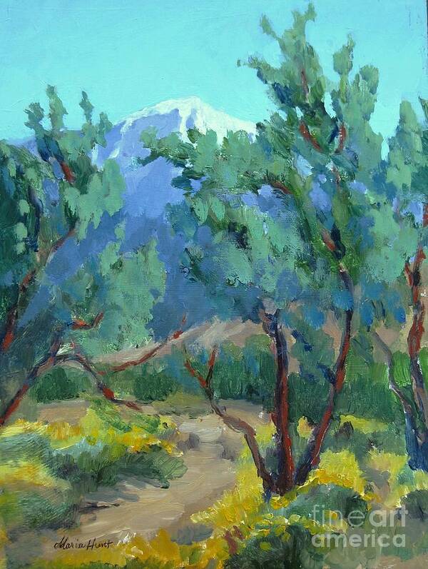 Landscape Poster featuring the painting Whitewater Preserve Palm Springs by Maria Hunt