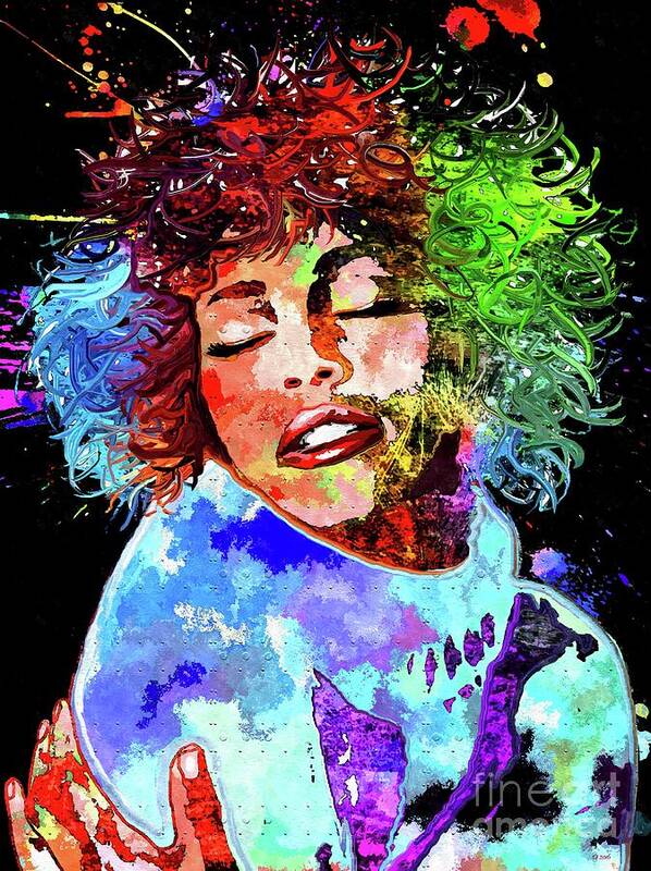 Whitney Houston Colored by Janda - Pixels