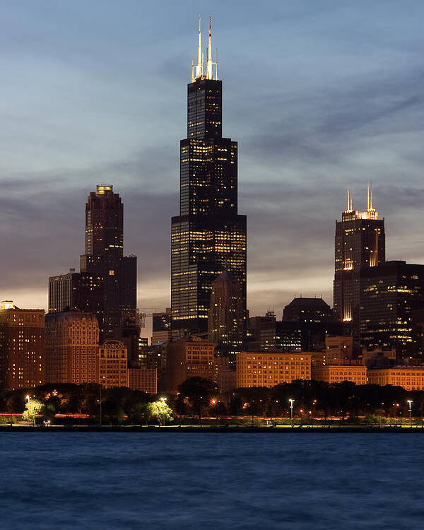 3scape Photos Poster featuring the photograph Willis Tower at Dusk aka Sears Tower by Adam Romanowicz