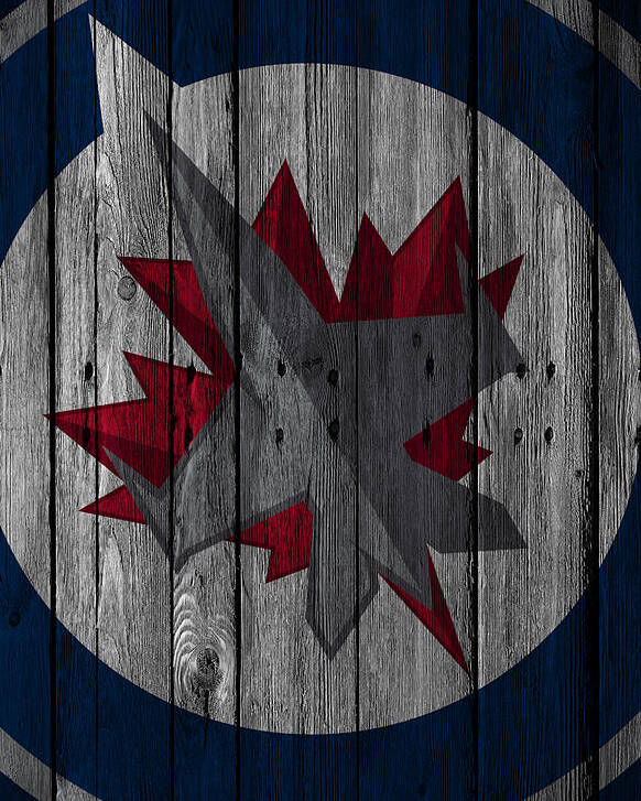 Winnipeg Jets Nhl Team Logo Grey Wooden Style Nice Gift Home Decor